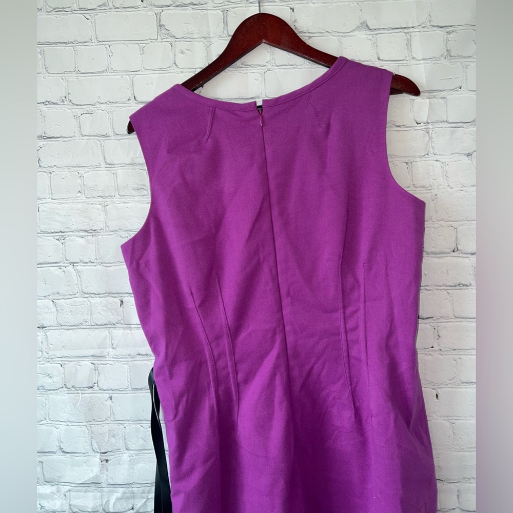 BRAND NEW Worthington Dark Purple Sleeveless Dress with Belt Buckle size 16 - Picture 10 of 14